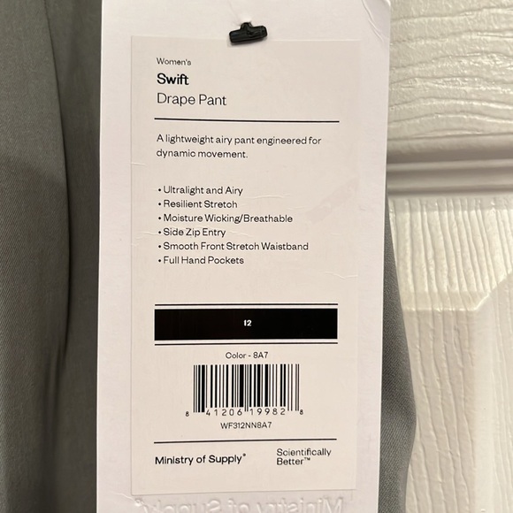 Ministry of Supply brand size 12 swift Drape pants- NWT - Picture 4 of 7